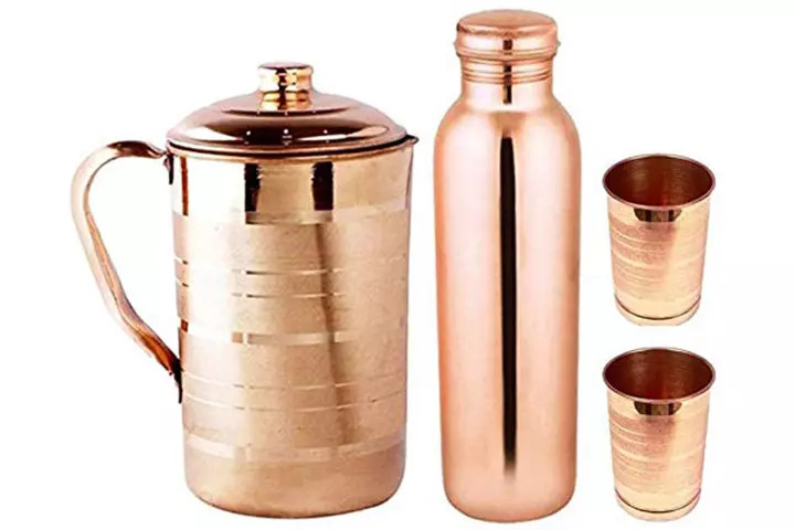 KC Brown Copper Water Bottle Set