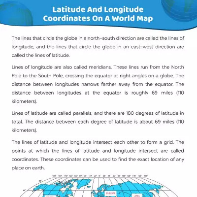 Latitude And Longitude Coordinates On A World Map