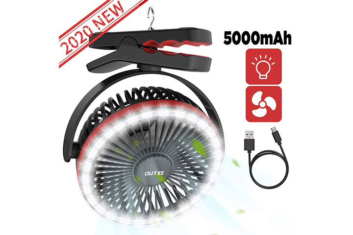 OUTXE Camping Fan with LED Light