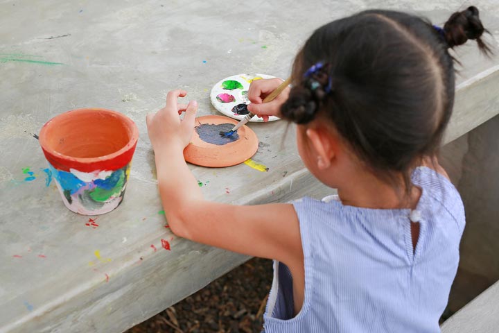 Pot painting activities for 3 year old
