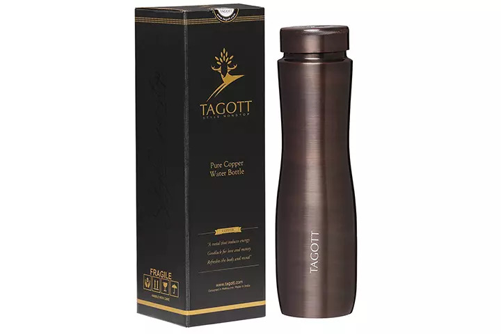 TAGOTT Copper Water Bottle - Wood Brown