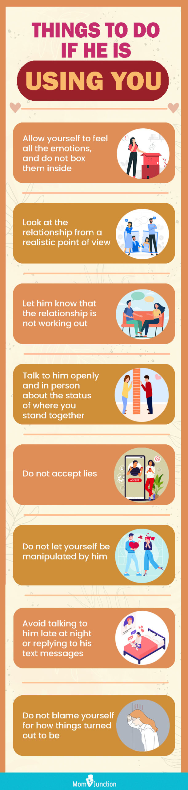 things to do if he is using you (infographic)