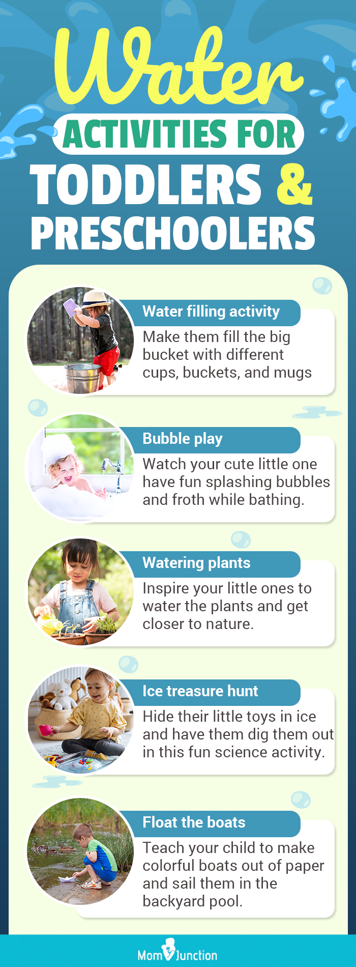 water activities for toddlers and preschoolers (infographic)