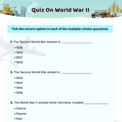 World War 2 Worksheets: An Interesting Quiz