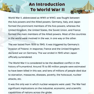 World War 2 Worksheets: An Introduction
