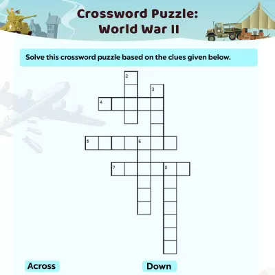 World War II Worksheets: Crossword Puzzle