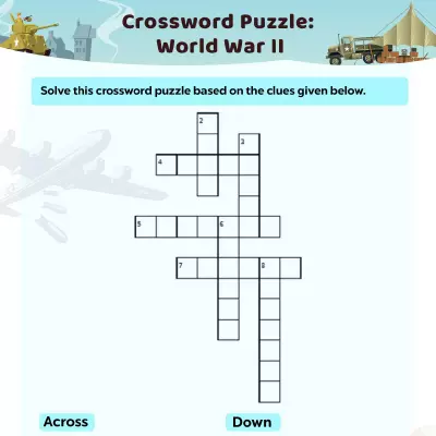 World War II Worksheets Crossword Puzzle