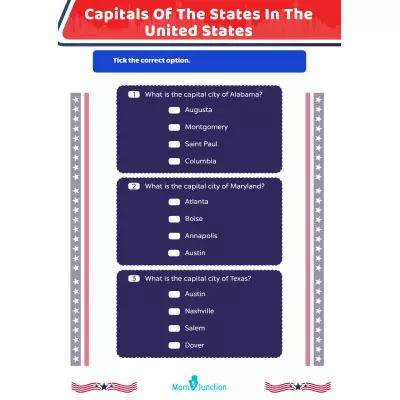 U.S. States And Capitals: Multiple Choice Questions