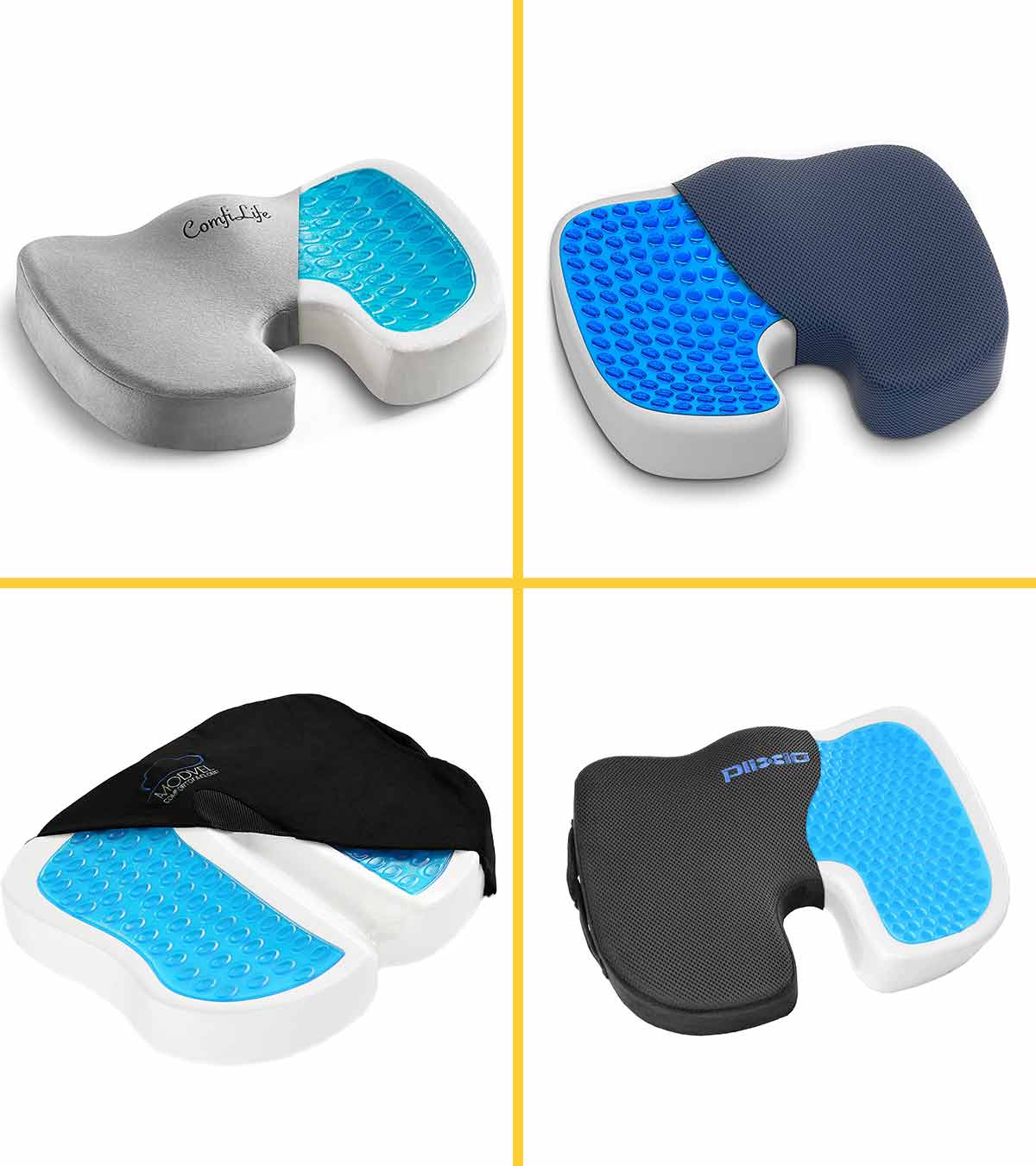 Memory Foam Structure Housing Gel Inserts! Plush Fabric Hip Pain Reduce Back KOTO Cloud Gel Cushion for Lumbar and Coccyx Support Non-Slip Bottom Leg 