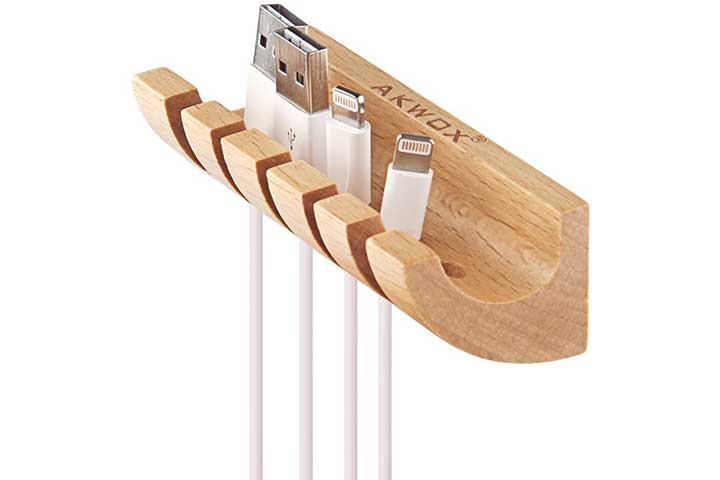 Akwox Wooden Cable Organizer and Cord Management System