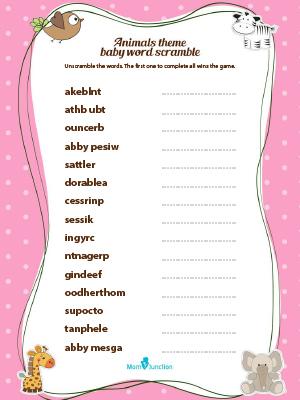 Baby Shower Word Scramble - Mommy To BEE Printable Baby Games –  OhHappyPrintables