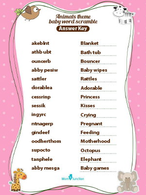 25 Free Printable Baby Shower Word Scramble Games