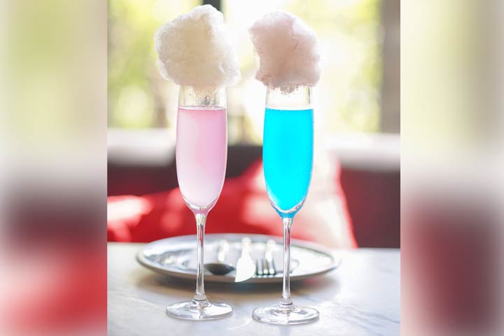 Cotton candy toast gender reveal party ideas