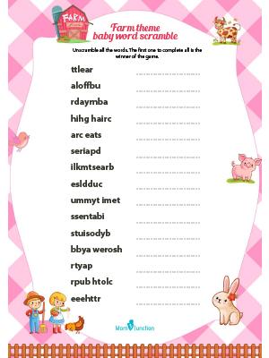 Instant Download Donut Baby Word Scramble Baby Shower Game-BS019