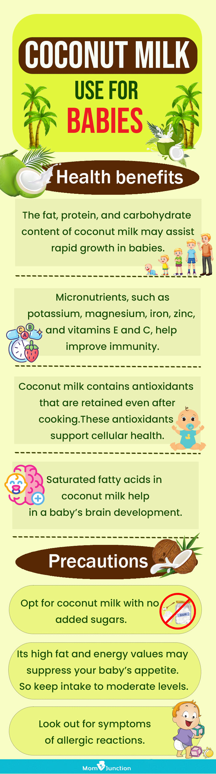 coconut milk use for babies (infographic)