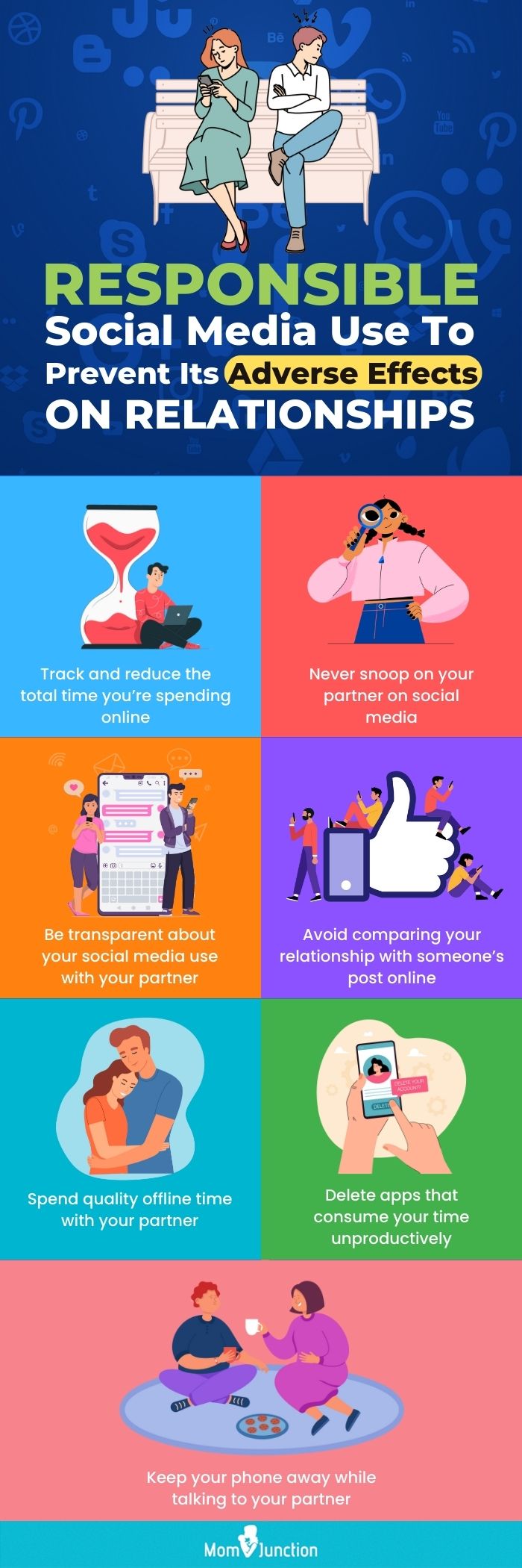 responsible social media use to prevent its adverse effects on relationships (infographic)