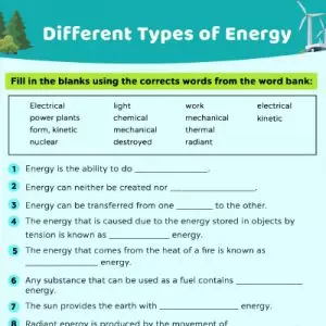 forms of energy worksheet