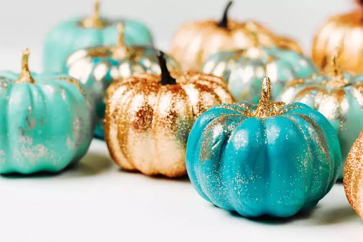 Metallic-painted Pumpkins