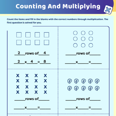 Multiplication Worksheets: Counting And Multiplying