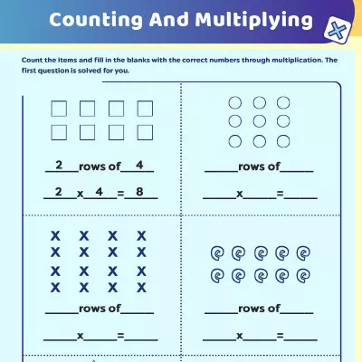Multiplication Worksheets: Counting And Multiplying