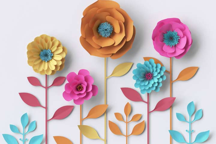 Paper spring flowers activities for kids
