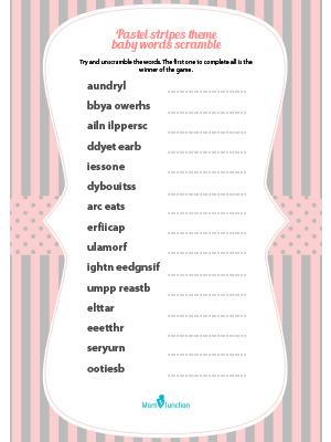 Instant Download Donut Baby Word Scramble Baby Shower Game-BS019