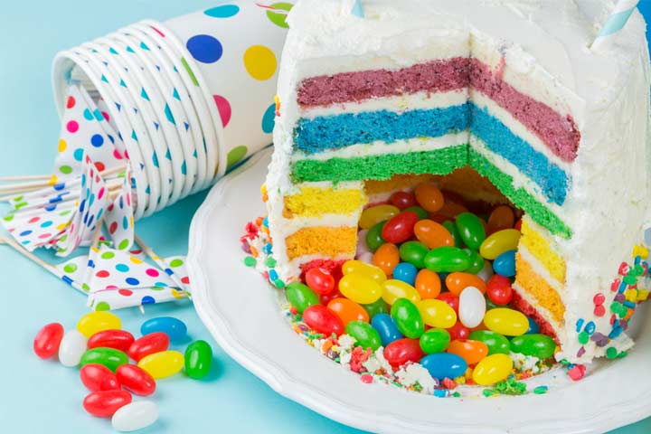 Pinata cake gender reveal party food Idea