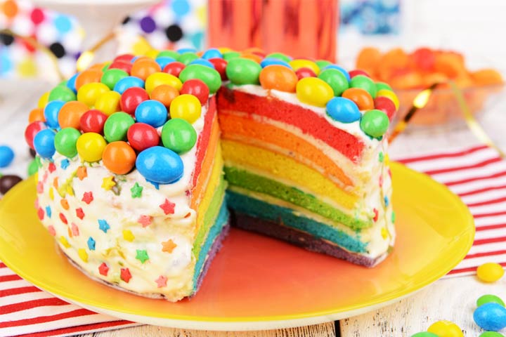 Polka dot cake gender reveal party food Idea