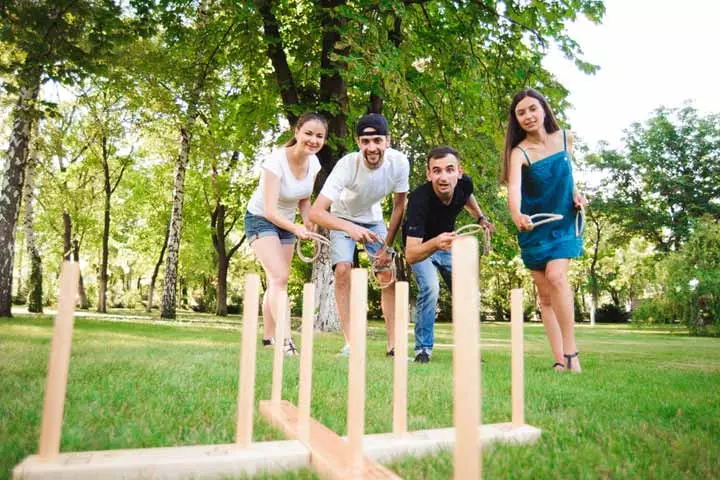 Ring toss game for 50th birthday party