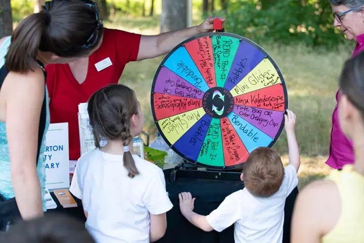 Spinner prize wheel, 50th birthday party game