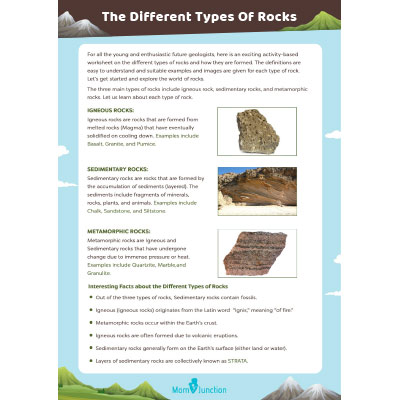 The Different Types Of Rocks Worksheet