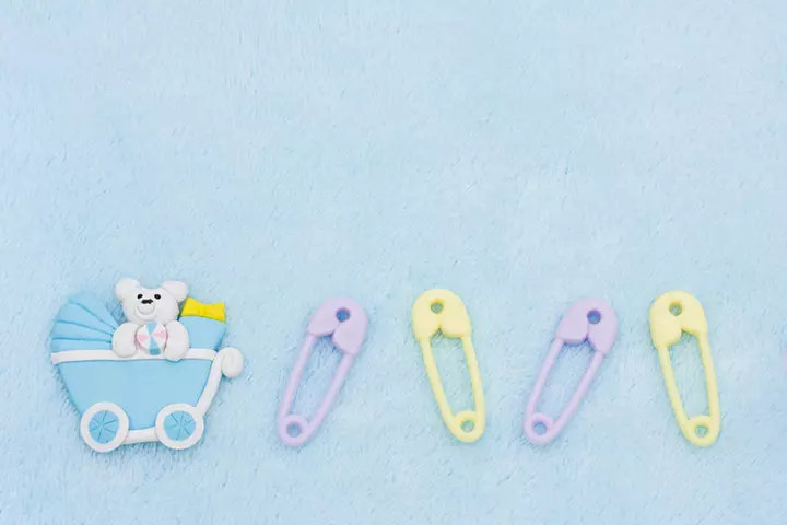 The diaper pin, baby shower game