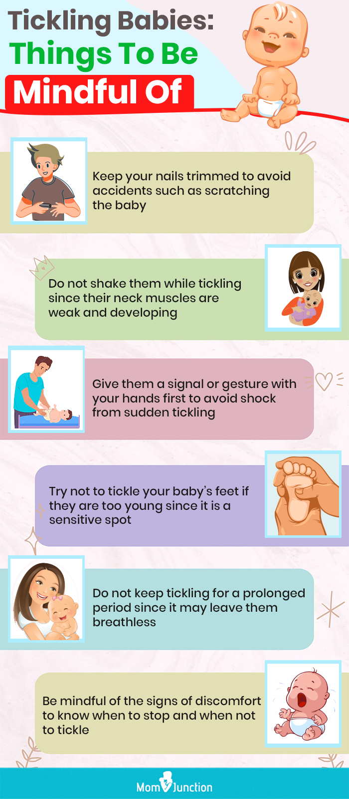 precautions to take while tickling a baby (infographic)