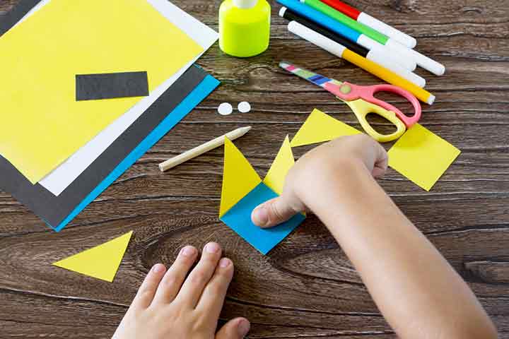 Abstract art collage art ideas for kids
