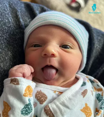 Hunger, newborn reflexes, and teething can cause babies to chew their tongues.