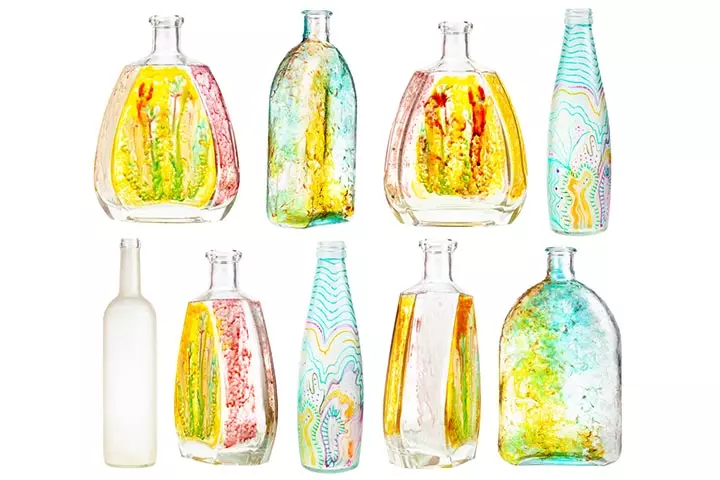 Bottle spray painting ideas for kids