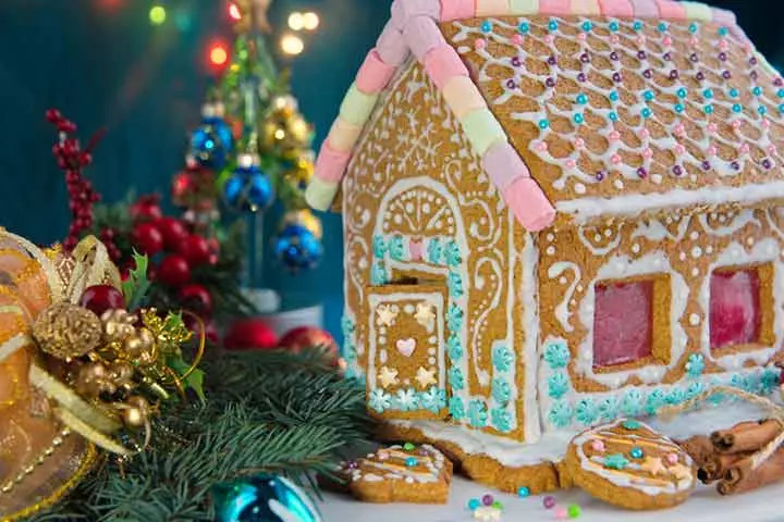 Gingerbread House With Marshmallow Decorations