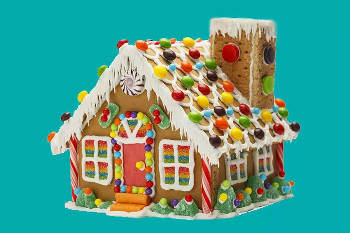 Gingerbread House With Traditional Decorations