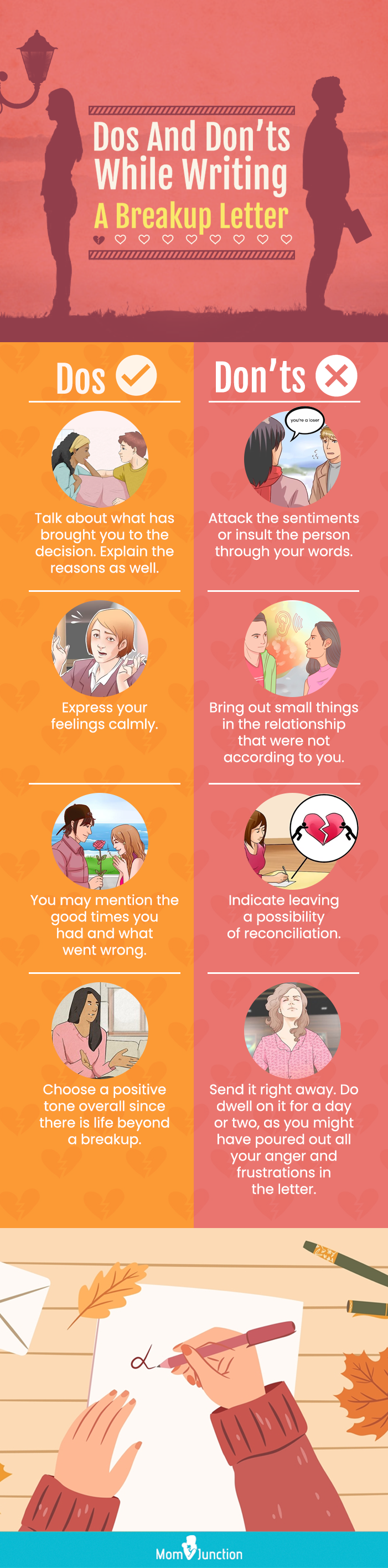 do and dont on a breakup letter (infographic)