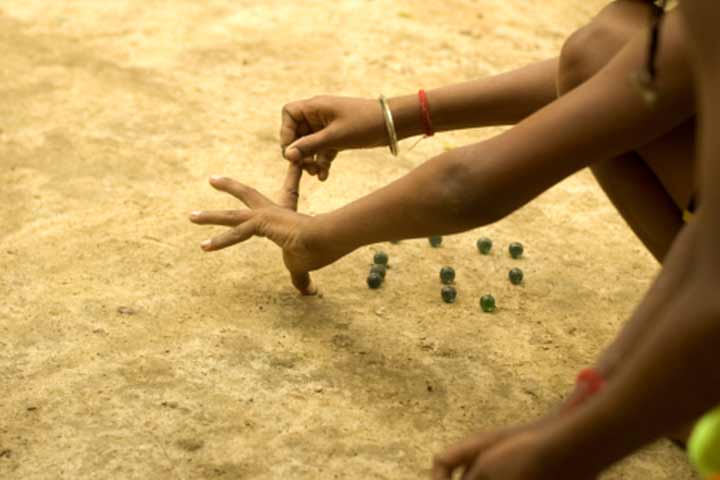 Kancha, traditional Indian game for kids