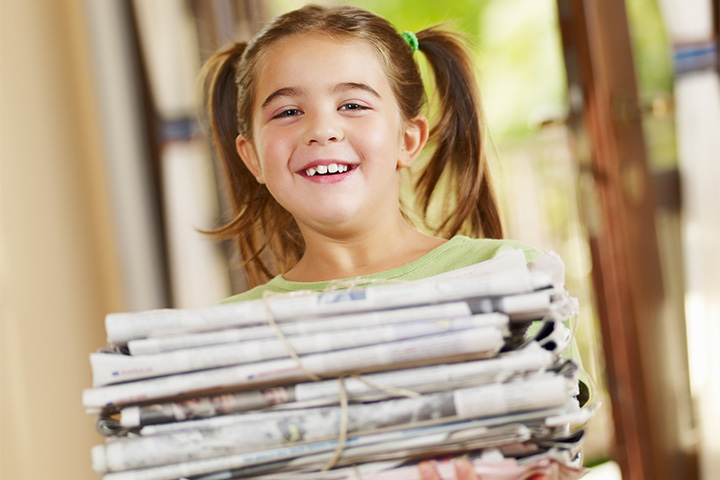 Newspaper Dump is a fun way to teach kids about recycling