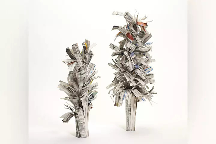 Newspaper tree craft for kids