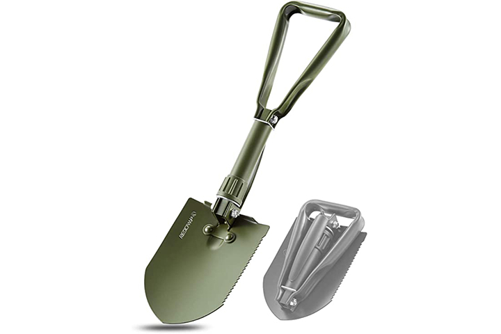 CASL Brands Steel Portable Camping Shovel with Pick and Carrying Case 