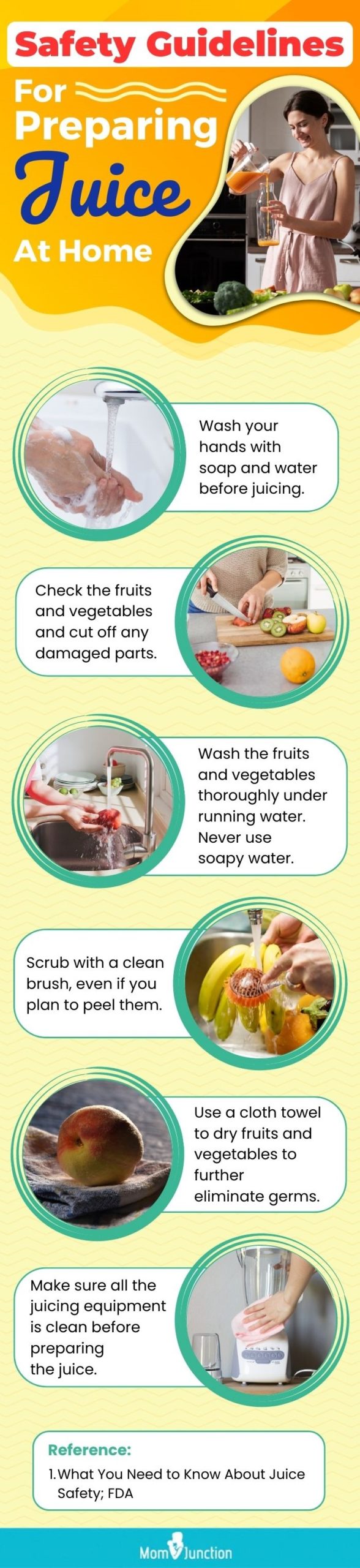 Safety Guidelines For Preparing Juice At Home(infographic)