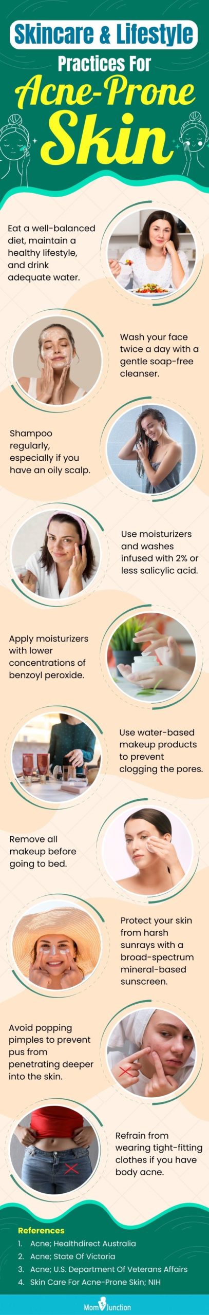 Skincare And Lifestyle Practices For Acne-Prone Skin (infographic)