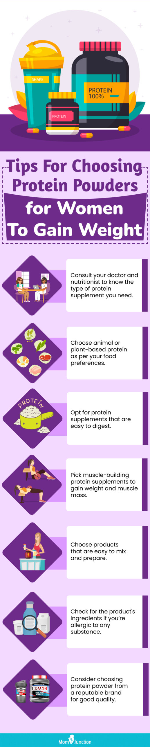 Tips For Choosing Protein Powders For Women To Gain Weight (infographic)