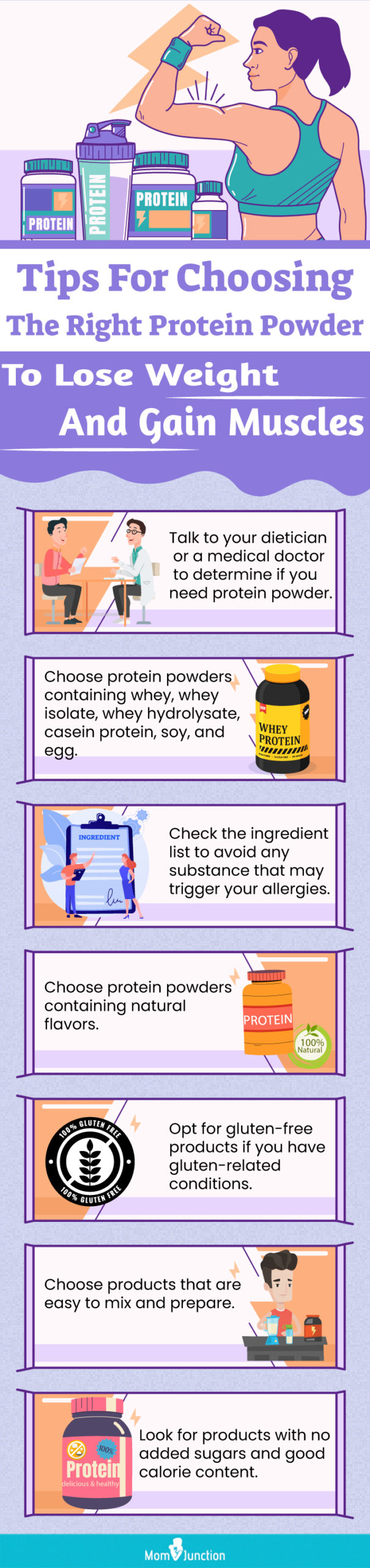 Tips For Choosing The Right Protein Powder To Lose Weight And Gain Muscles (infographic)