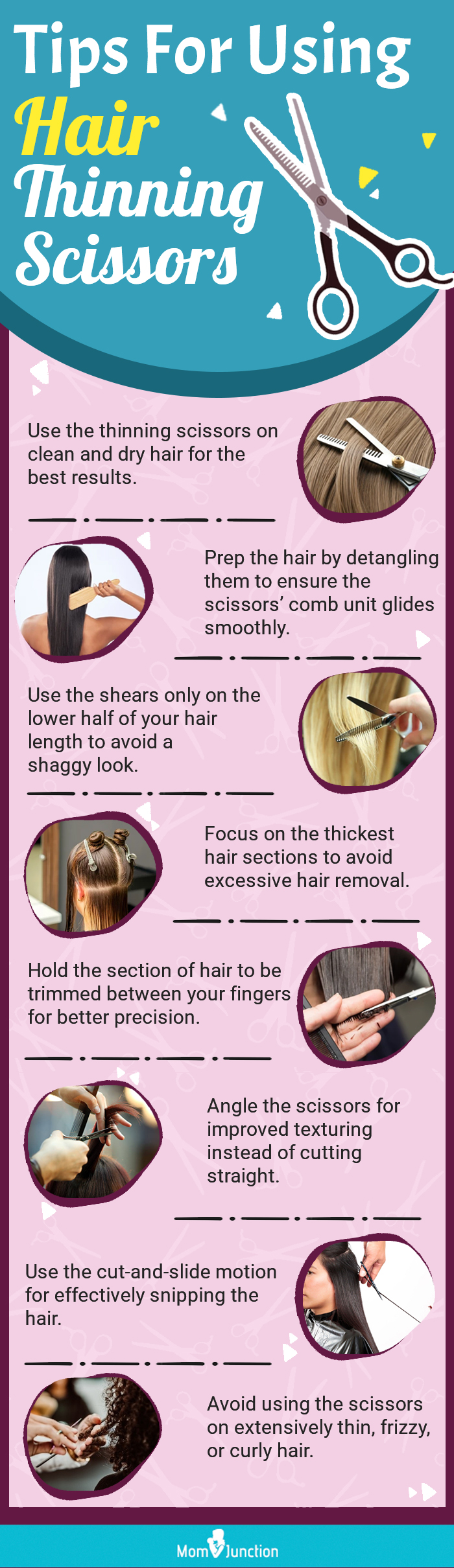 Tips For Using Hair Thinning Scissors (infographic)