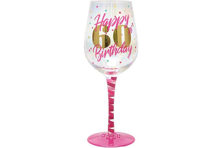 Top Shelf Decorative 60th Birthday Wine Glass