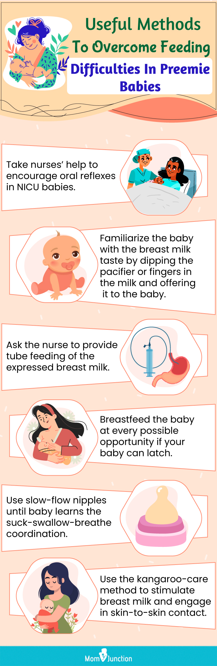 useful methods to overcome feeding difficulties in preemie babies (infographic)